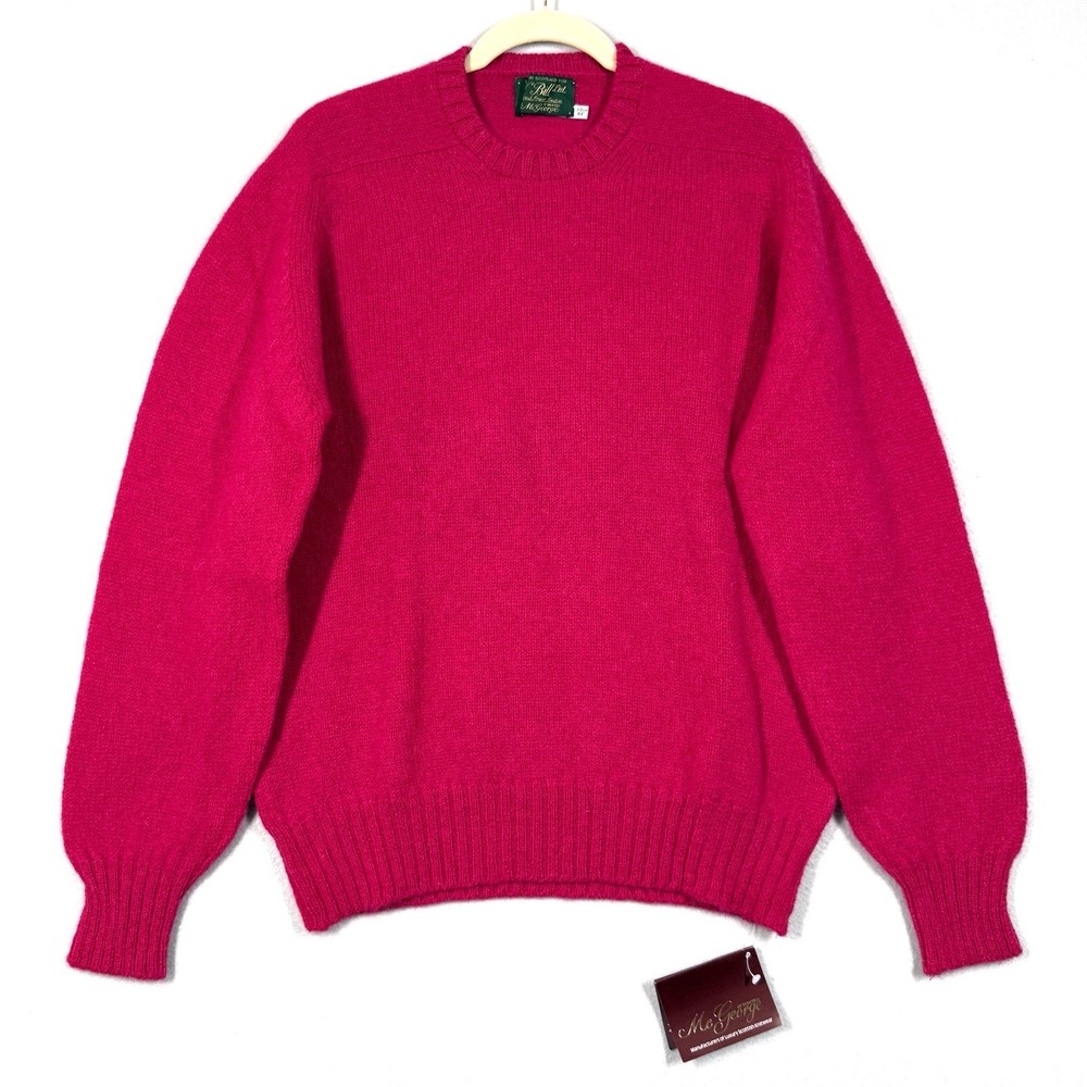 Vintage McGeorge Sweater 44 46 L XL Scotland Shetland Wool Jumper Pullover NWT